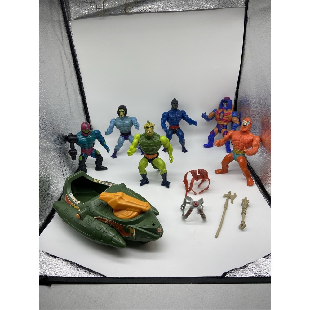 Vintage MOTU Action Figure Lot Skeletor Whiplash Wind Raider Mattel 1980s 11pc